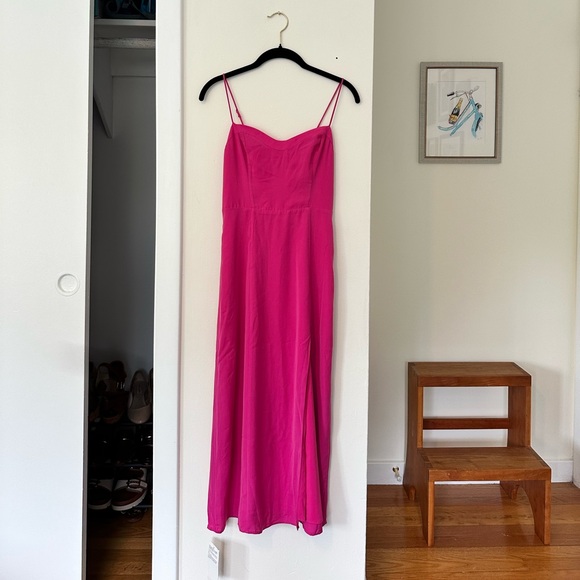 high slit midi dress abercrombie Abercrombie And Fitch High Slit Camille Midi dress main image 1